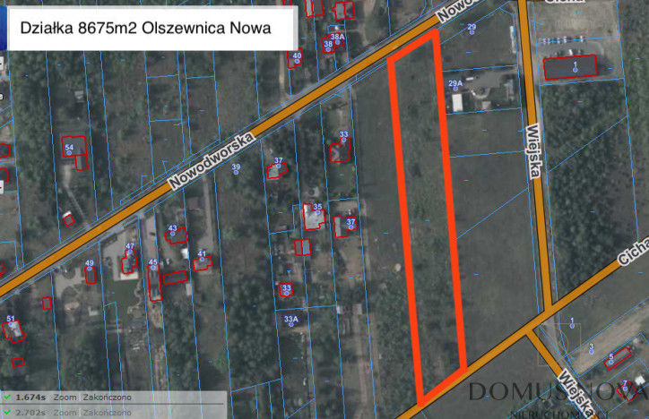 Działka Sprzedaż Olszewnica Nowa Nowodworska 1